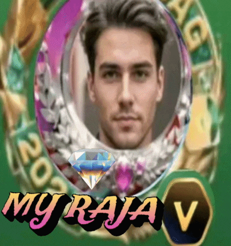 a picture of a man in a circle with the words my raja v on it