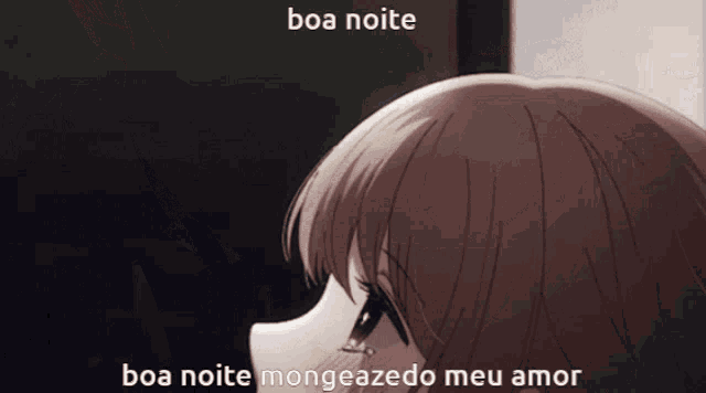 a cartoon of a girl with the words boa noite written above her