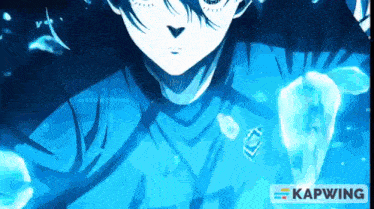 a close up of a person 's face in the water with the word kapwing on the bottom