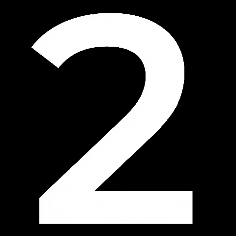 a white number two on a black background