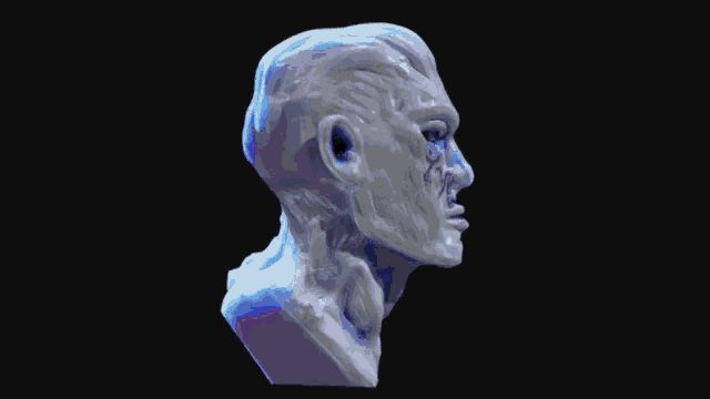 a statue of a man 's head with a beard