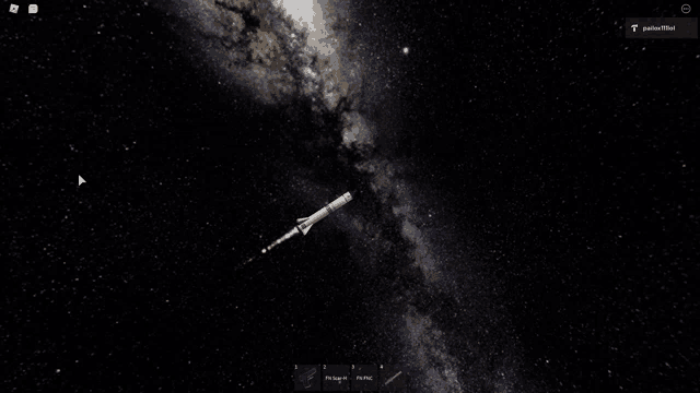 a computer screen shows a rocket flying through space with a pulse filter displayed