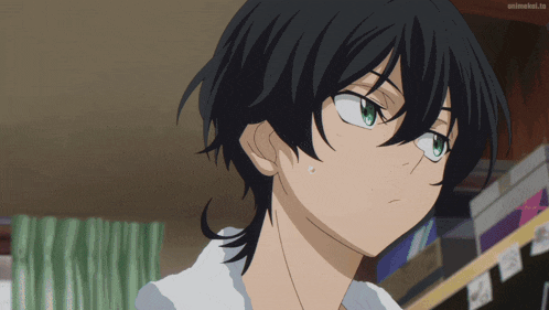 a close up of a person 's face with an animespot.tv logo in the background