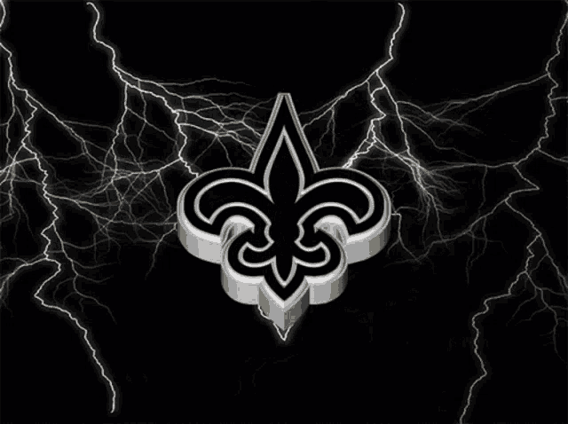a new orleans saints logo on a black background