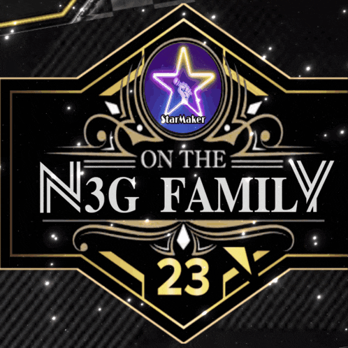 a poster for n3g family shows a young man in a black jacket