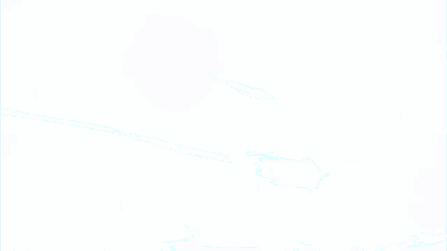 a painting of a blue sky with clouds and a light in the middle