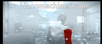 a screen shot of a video game with the words nanomachines son