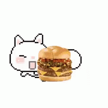 Burger Cat GIF - Burger Cat GIFs
