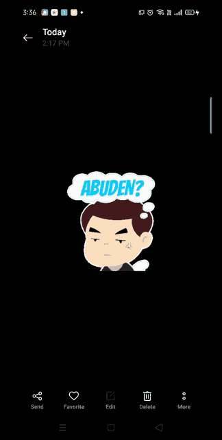 a cartoon of a man with a speech bubble that says abuden .