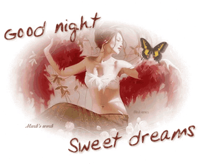 a picture of a woman with the words good night sweet dreams