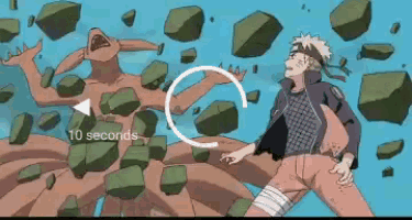 a cartoon of a man standing in front of a monster with the words " 10 seconds " on the bottom