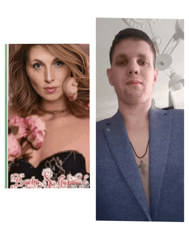 a picture of a woman next to a picture of a man with the words bride & groom