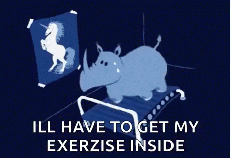 Rhino Treadmill GIF - Rhino Treadmill Unicorn GIFs