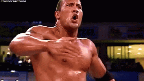 The Rock Beats Chest GIF