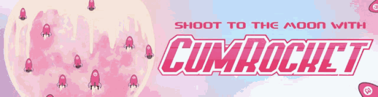 a poster that says " shoot to the moon with cumrocket " on it