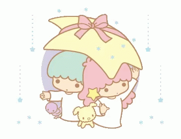 Little Twin Star Raining GIF - Little Twin Star Raining Umbrella GIFs
