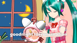 a girl is holding a pink alarm clock with the words goodnight larrancination written on the bottom