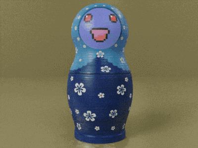 three colorful nesting dolls with flowers on them are sitting on a table