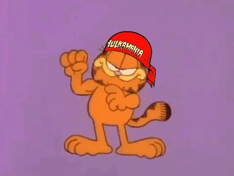 Garfield Hulk Hogan GIF - Garfield Hulk Hogan Garfield And Friends GIFs