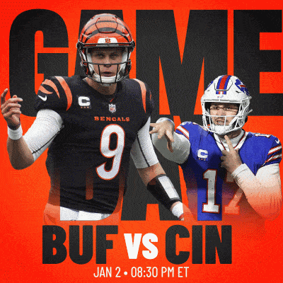 a poster for a football game between the buffalo bills and cincinnati bengals