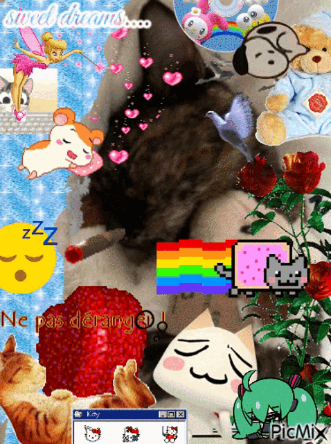 a collage of images with the words sweet dreams written on the top