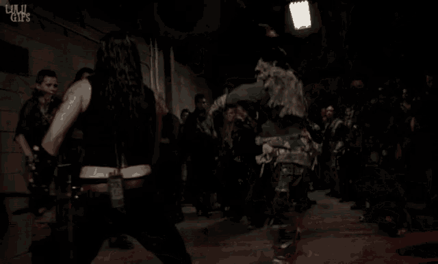 a blurry picture of a person with the words lulu gifs on the bottom left