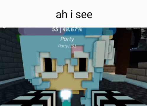 a screenshot of a video game with ah i see written on the bottom