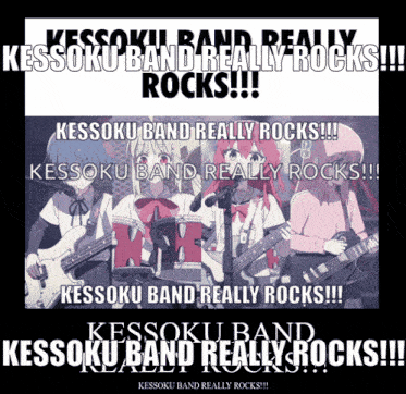a poster that says kesshoku band really rocks on it