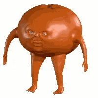 a tomato with arms and legs and a face