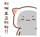 a cartoon cat with an angry face and a foreign language behind it .