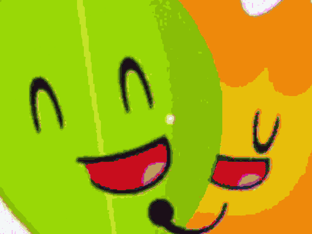 a green background with white lines and a smiley face on it