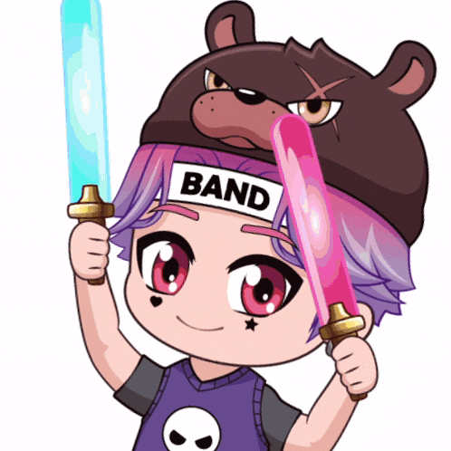 a cartoon character with a bandana that says band on it