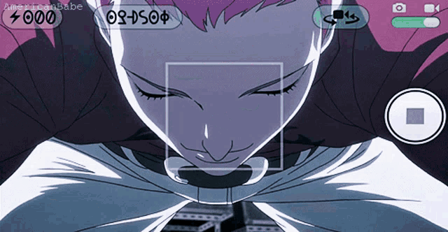 a cartoon of a woman taking a picture with the words american babe on the bottom left