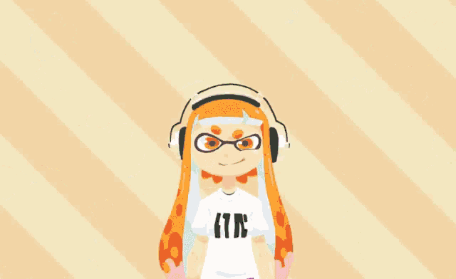a cartoon of a girl with a hat that says " we love splatoon " on it