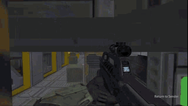 a video game with a return to sender button at the bottom