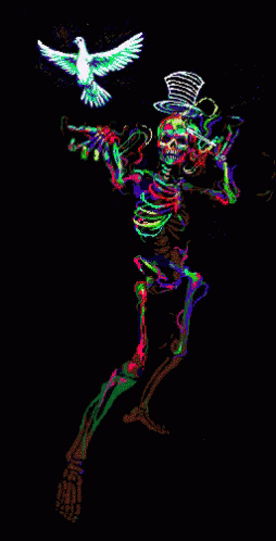Skeleton Psychedelic GIF - Skeleton Psychedelic Colorful GIFs