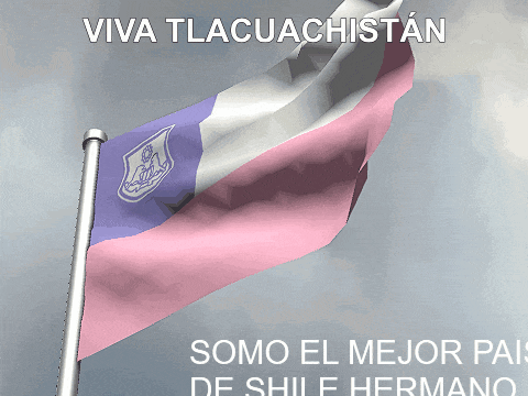 a pink white and purple flag with the words viva tlacuachistan