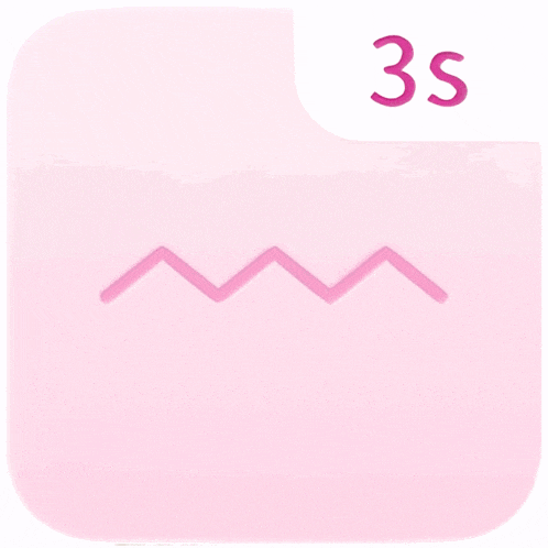 a pink icon with white waves and the number 60s