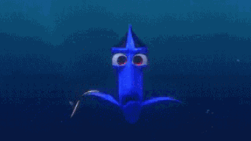 a close up of dory 's eyes from finding nemo .