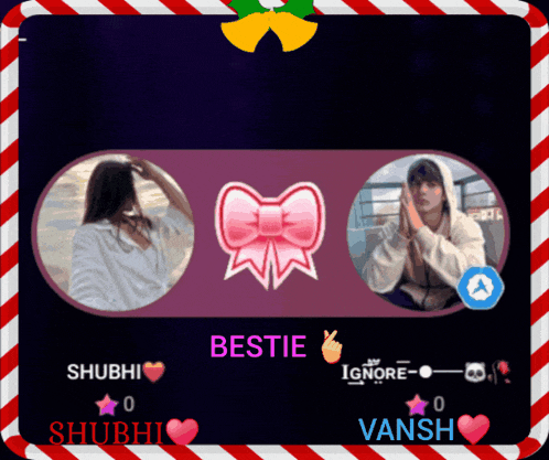 a picture of a girl and a boy with bestie written on the bottom