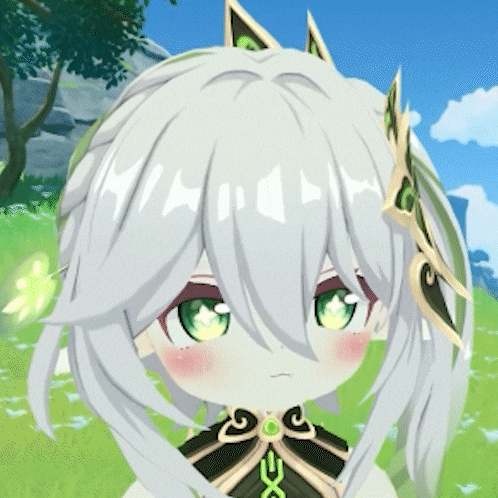 a close up of a cartoon character with white hair