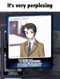 a picture of a man in a suit and tie with the caption it 's very perplexing witch on the holy night