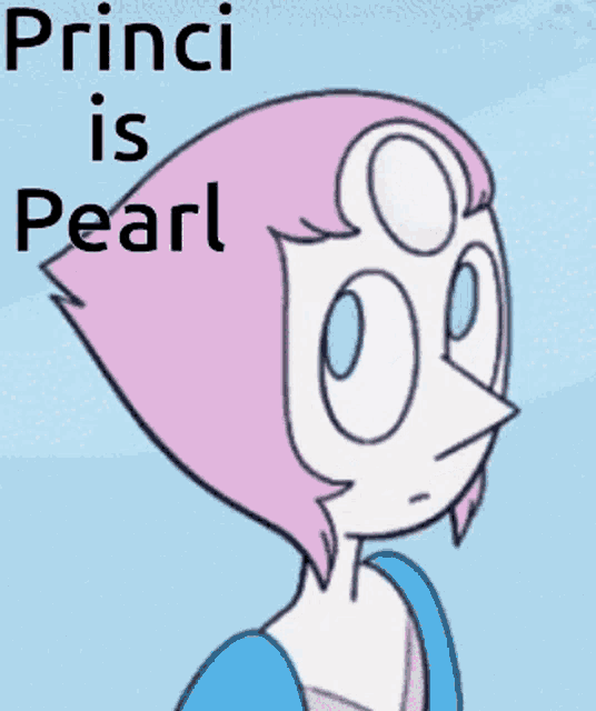 a cartoon drawing of a girl with the words " princi is pearl " above her