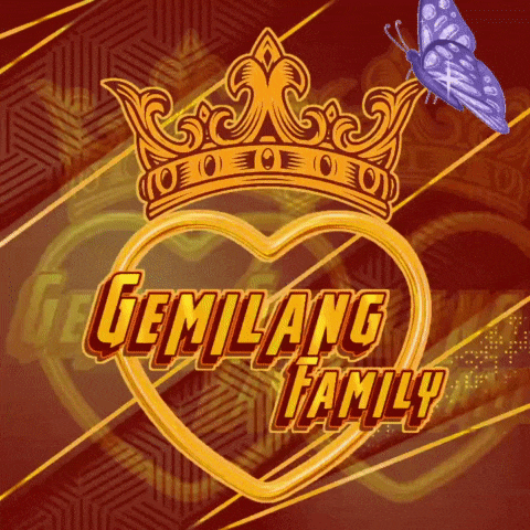 a logo for gemilang family with a crown and a butterfly