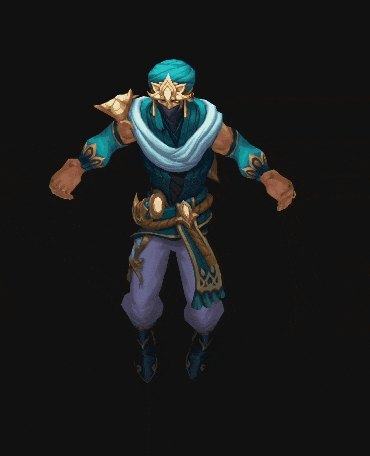 a video game character with a turban and a sword
