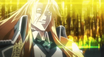 a man with long blonde hair is standing in front of a yellow and green background .