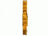 a gold symbol with an arrow pointing down and a cross on a white background .
