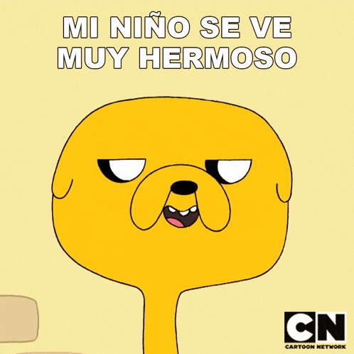 a cartoon character says mi niño se ve muy hermoso in spanish