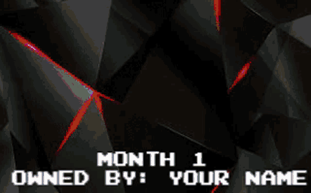 a month 1 owned by your name sign with purple lights