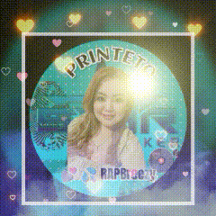 a picture of a girl in a circle with the word printey on it